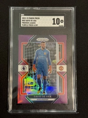 2022-23 Panini Prizm EPL David de Gea #85 Purple Prizm /49 SGC 10 - Image 1 of 3