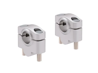 Elevadores de manillar Triumph Scrambler 400 X 2024 25 mm plateados POR HEPCO y Becker Foto 1 de 3