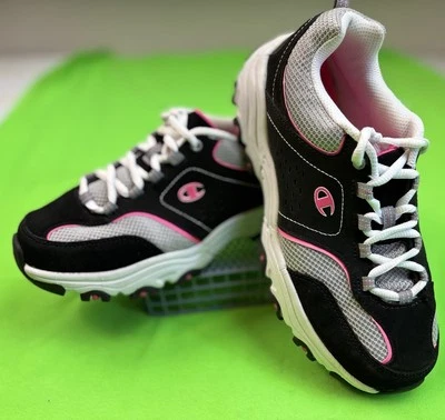 Champion Running Walking Shoes Memory Foam Black Gray Pink Women's Size 8W - Image 1 of 4