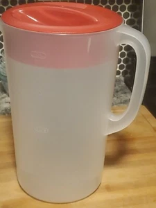 Rubbermaid One Gallon Pitcher - Clear With Red Lid - VERY NICE!!! - Picture 1 of 7