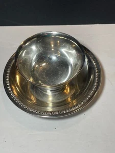 Vintage Wm Rogers Paul Revere Reproduction Silver Plated Footed Bowl 3.75" Dia - Picture 1 of 5