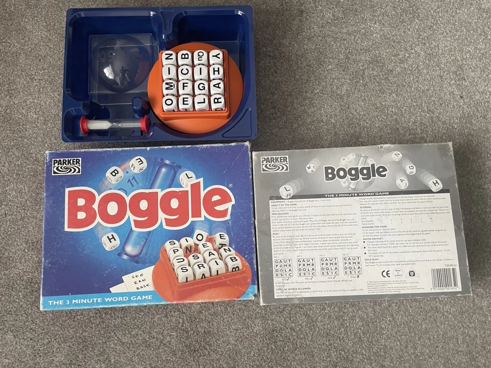 BOGGLE THE 3 MINUTE WORD GAME by PARKER from 1996 - Image 1 of 1
