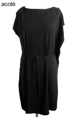 ACOTE COTELAC - ROBE TUNIQUE FLUIDE M. COURTES NOIR TAILLE 1 = 38 - COMME NEUVE - Photo 1/4