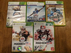 Five XBOX 360 Football Games - Madden NFL 11 12 15 16 & 25 with FREE SHIPPING - Picture 1 of 6