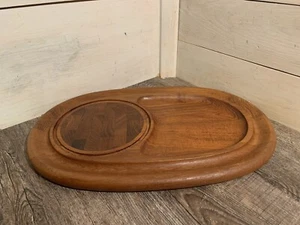 Vintage Dansk Denmark IHQ Oval Teak Charcuterie Serving Board Tray MCM - Picture 1 of 6
