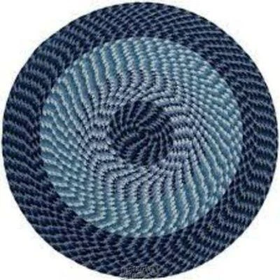 Alpine Indoor/Outdoor 72" Braided Round Area Rug Navy Stripe 100% Polypropylene