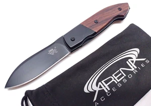SRM Sanrenmu 7028 Front Flipper Manual Open Pocket Knife Wood EDC NEW - Picture 1 of 7