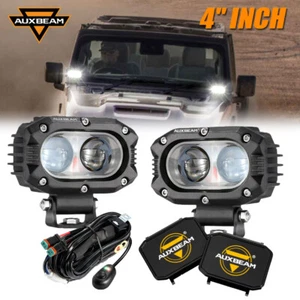 AUXBEAM 2X 4" inch LED Spot Fog Light Pods Driving Work Lamp w/ Dustproof Cover - Imagen 1 de 12