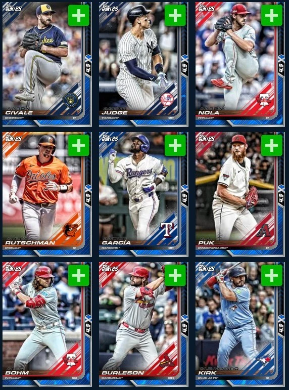 [DIGITAL] Topps Bunt - 2025 Base 25 S1 - Tier 7 Blue Lightning - A to J - Pick - Image 1 of 1