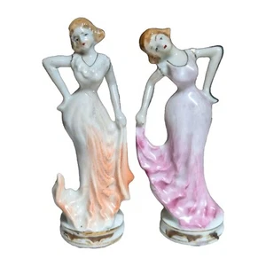 Vintage Pair of  4.5” Made In Japan Deco Ladies - Picture 1 of 13