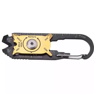 20 In 1 EDC Multitool Keychain Tool Gold Carabiner Tool Multipurpose - Picture 1 of 7