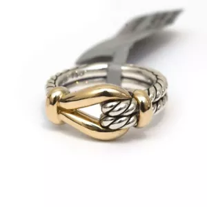 Nuovo anello DAVID YURMAN donna 9 mm purosangue anello mignolo oro 925 18 carati misura 3,75 - Foto 1 di 9