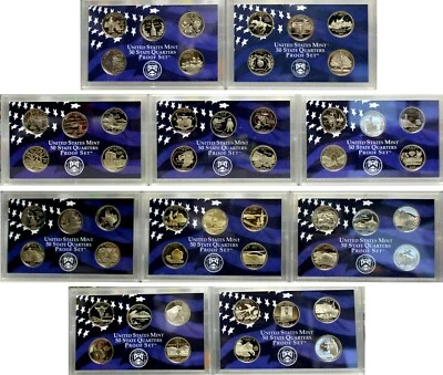 1999-2008 CLAD PROOF STATE QUARTER 50 Proof Coin Set - Image 1 of 2