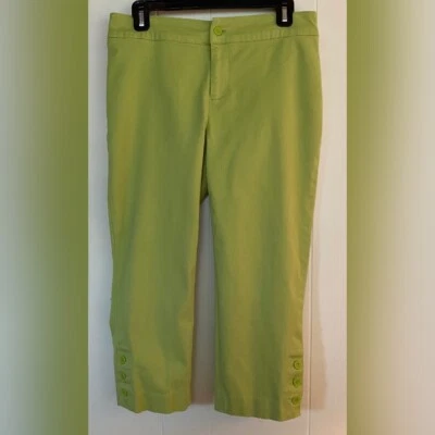 Pantalones Monroe & Main para mujer 6 verde lima recortados elásticos preppy playa verano  Foto 1 de 4