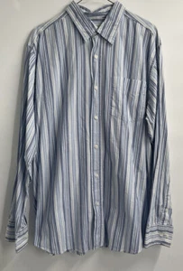 Eighty Eight Vintage Button Up Shirt Mens XLarge Blue Stripe Long Sleeve - Picture 1 of 6