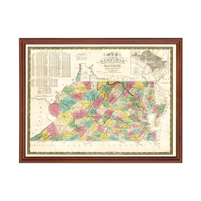 Old Map of Virginia 1832 - Vintage Virginia Art - Image 1 of 4