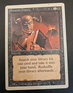 Demonic Tutor Revised Edition MTG Regular Heavily Played  - Picture 1 of 3