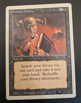 Demonic Tutor Revised Edition MTG Regular Heavily Played  - Image 1 of 3