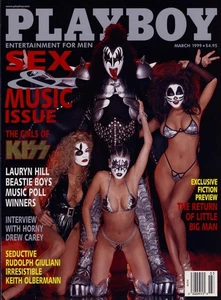 Playboy Magazine March 1999 Excellent Condition Gene Simmons Wrapped - Foto 1 di 3
