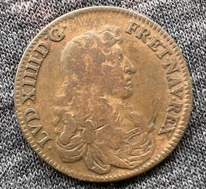 1663 LOUIS XIIII FRANCE COPPER JETON SILEANT MIRACAVLA - Picture 1 of 2