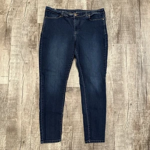 LC Lauren Conrad Women’s Size 16 Dark Wash Skinny Jeans Mid Rise Stretchy - Picture 1 of 10