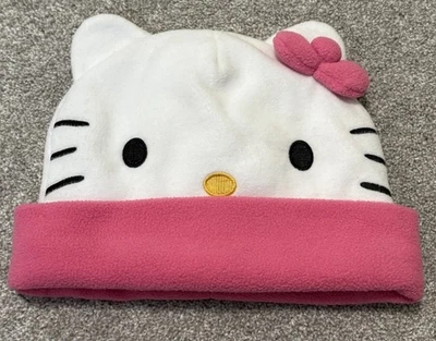 Sanrio Hello Kitty Gorro Sombrero Invierno Ropa Cálida Rosa Vellón Lazo Foto 1 de 4