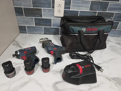 Bosch PS60 HD 12V Reciprocating Saw Impact Ps21 + 3 Batteries And Charger - Image 1 of 4