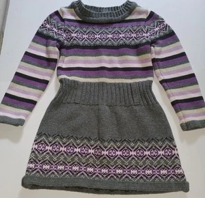 Abito Lydia Jane bambina viola e grigio manica lunga 100% cotone taglia 24 mesi - Foto 1 di 5