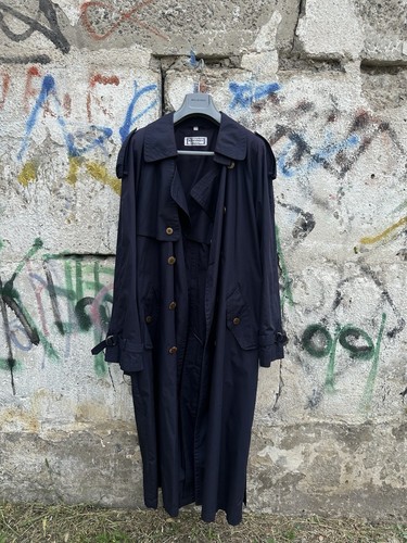 SAINT LAURENT (YSL) Vintage Yves Saint Laurent YSL blu doppiopetto trench impermeabile 36 46