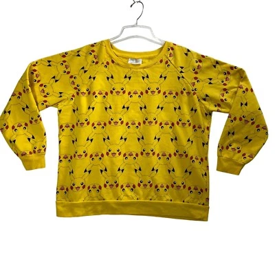 Pokemon Pikachu Y2k Raro Amarillo Cuello Redondo Sudadera AOP Medidas como Mujer L Foto 1 de 4