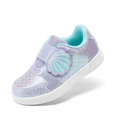 Zapatillas deportivas ligeras brillantes brillantes brillantes de moda escolar para niñas pequeñas Foto 1 de 4