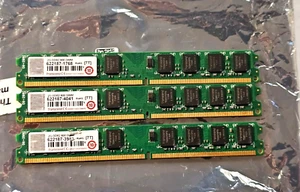 TRANSCEND LOW PROFILE 3x 2G (6GB SET) PC2 6400 DDR2 800 DIMM 622187 RAM DIMM PC - Picture 1 of 1