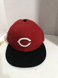 Cincinnati Reds MLB New Era Authentic 59FIFTY Fitted Hat-Red and Black 7 1/4 - Picture 1 of 5
