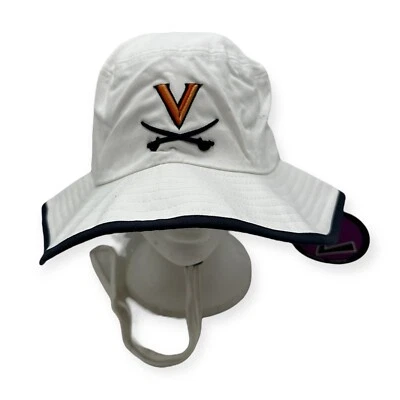 NWT Zephyr Virginia Cavaliers NCAA White Bucket Hat w/ Chin Strap Size L/XL - Image 1 of 4