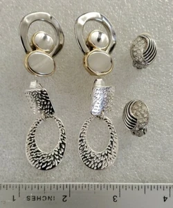 Vintage Lot 3 PAIR Earrings  - Picture 1 of 8