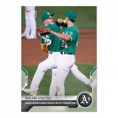 Presale 2021 Topps NOW Oakland Athletics #105 ~ 10 Straight Wins ~ PR 386   - Image 1 of 2
