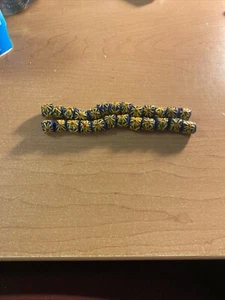 African Trade Beads Antique Venetian Blue/hand painted x 25 - Picture 1 of 4