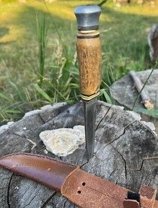 Cuchillo de caza REICO Soligen vintage - mango de asta genuino - hoja de 4" - pátina - Imagen 1 de 12