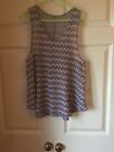 Crochet Top From Next Size 14 Mauve White See Though Racer Back