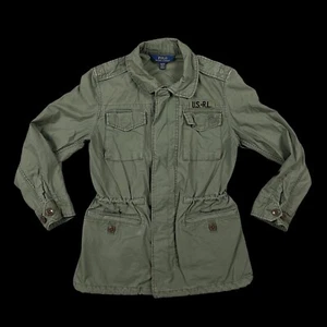 Girls Womens Polo Ralph Lauren Military Jacket Coat Army Green Youth Medium 8-10 - Picture 1 of 16