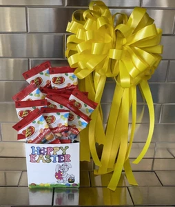 Easter Jelly Belly Bean Gift Box Wrapped & Yellow Bow 20 Bags Candy Jelly Beans - Picture 1 of 1