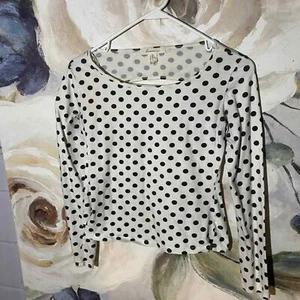 Tight Cutout Polka Dot top black & white size Medium - Picture 1 of 7