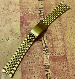 Vintage 20mm brick links Citizen gold-plated watch bracelet satin and polished - Picture 1 of 9