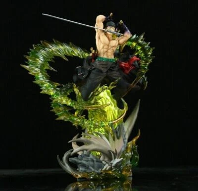 30cm One Piece Roronoa Zoro 2 Heads PVC Figure Statue with Led Light In Stock - Image 1 of 4