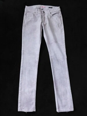 Pantalones de mezclilla para mujer Lux tiro medio cónicos talla 26 elásticos gris-púrpura tie dye cremallera al tobillo Foto 1 de 4