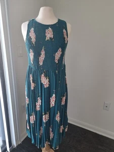 Vestido floral verde azulado sin mangas tórrido talla 1 - Imagen 1 de 7