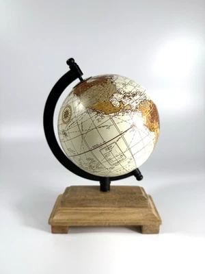 Mesa Mundo Globo Madera Decorativo Escritorio Decoración Mesa Expositor Pequeño 8 Pulgadas Foto 1 de 4
