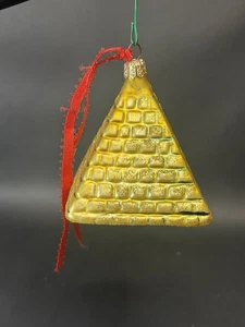 Kurt Adler Polonesa Pirámide Egipcia Navidad Vidrio Oro Adorno KOMOZJA - Imagen 1 de 5