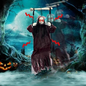 Halloween Decorations Outdoor, Scary Hanging Swinging Girl Props Sound & Slap... - Picture 1 of 9
