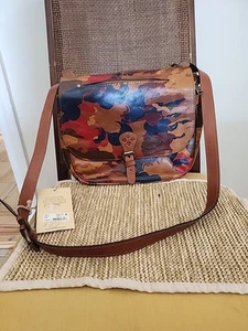 Patricia Nash Leather Salerno Camo Multicolor Crossbody Purse NWT MRSP $199 - Picture 1 of 19